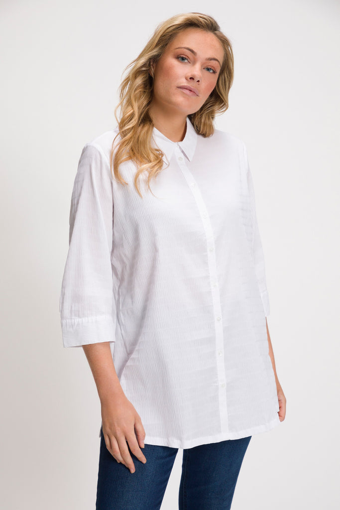 Ulla Popken Textured White Shirt.