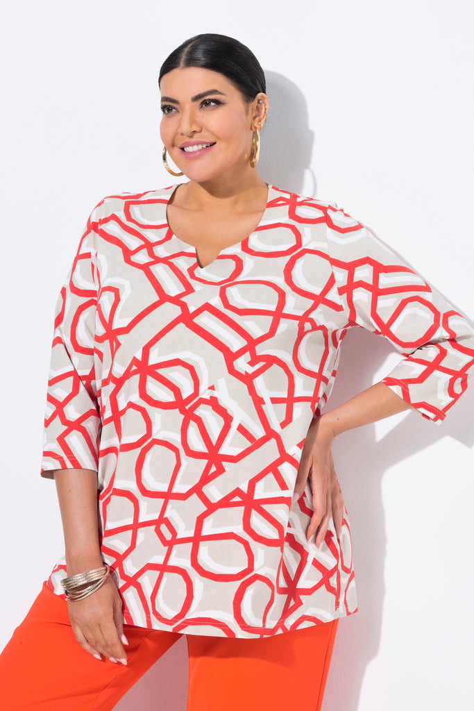 Ulla Popken Graphic Print 3/4 Sleeve Tee