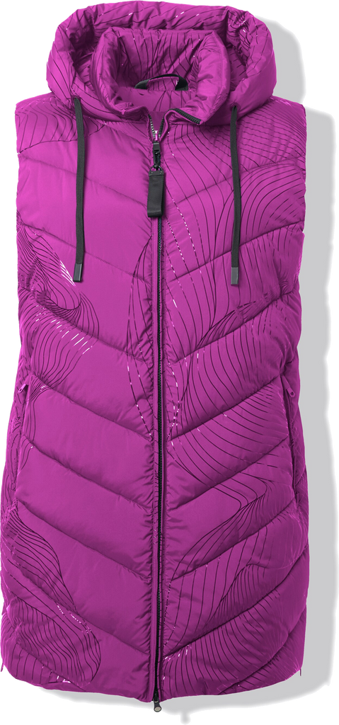 Ulla Popken Magenta Pattern Plus Size Gilet