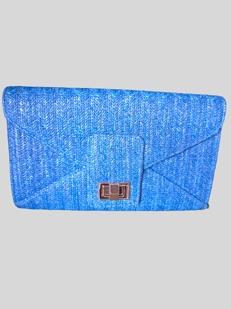 Ratten Texture Blue Clutch Bag