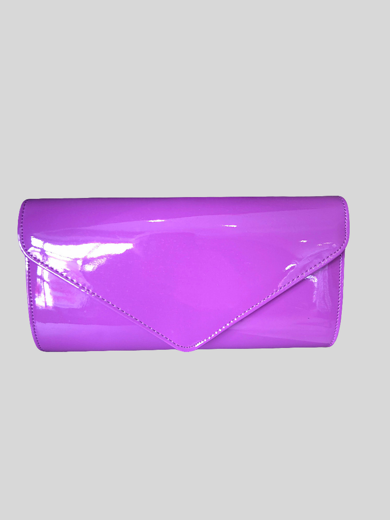 Patent Purple Clutch Bag