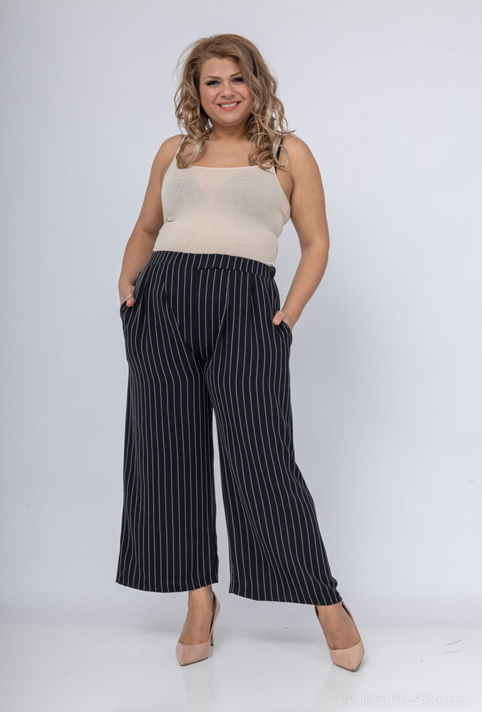 Alecia Pinstrpe Wide Leg Trouser.