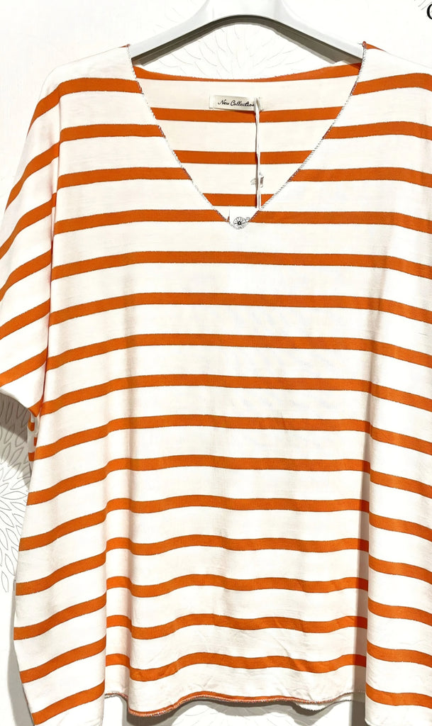 Dolly Orange Stripe Top